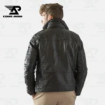 FrostBiker Men’s Lamb Leather Winter Bomber Jacket – view 2
