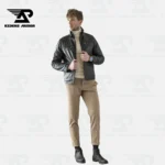 FrostBiker Men’s Lamb Leather Winter Bomber Jacket – view 5