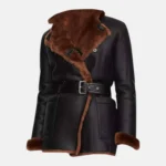 Glacier Winter Shearling Black Leather Coat – view 4