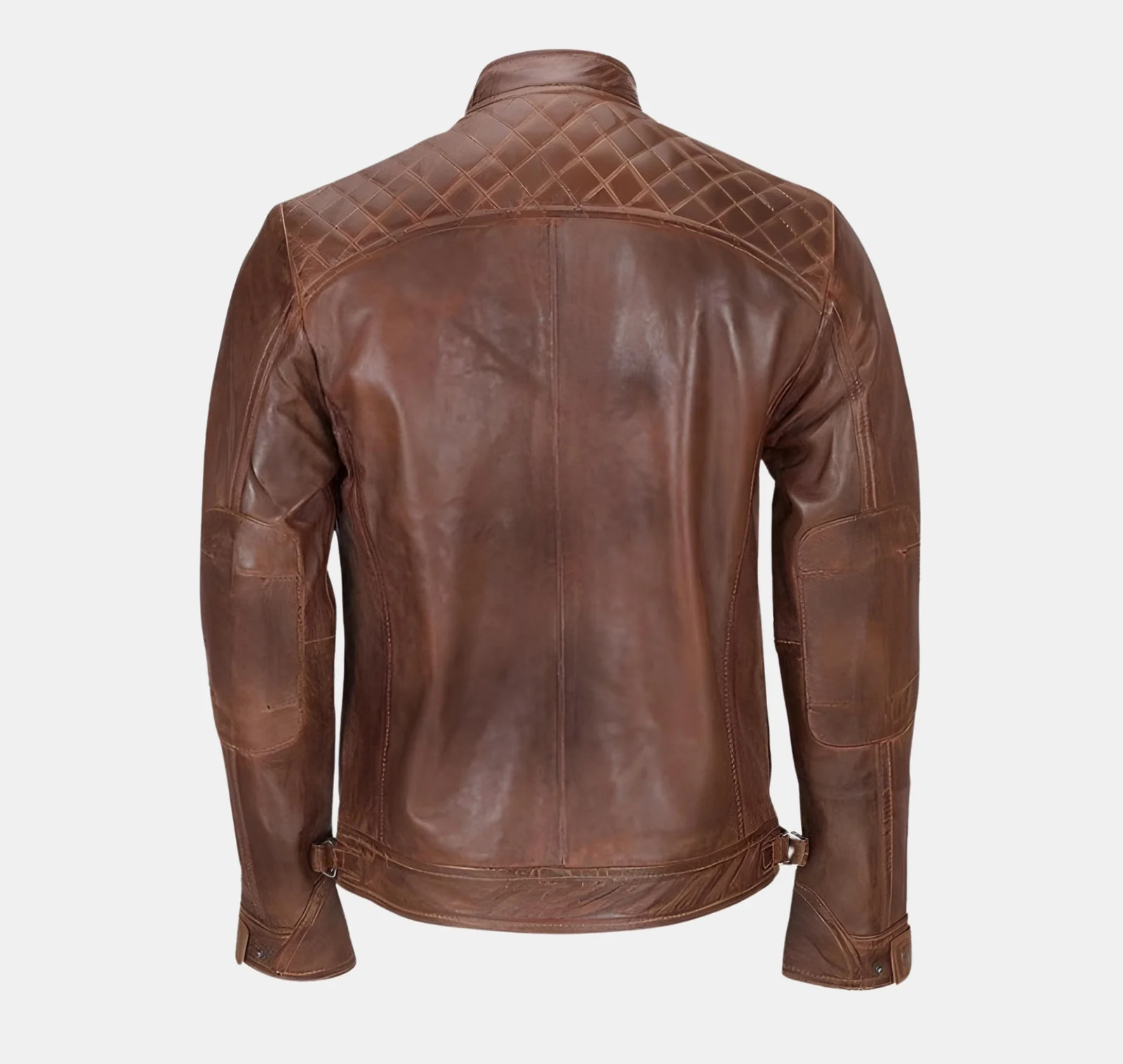 Wrangler Distressed Brown Cowhide Leather Jacket - Image 2