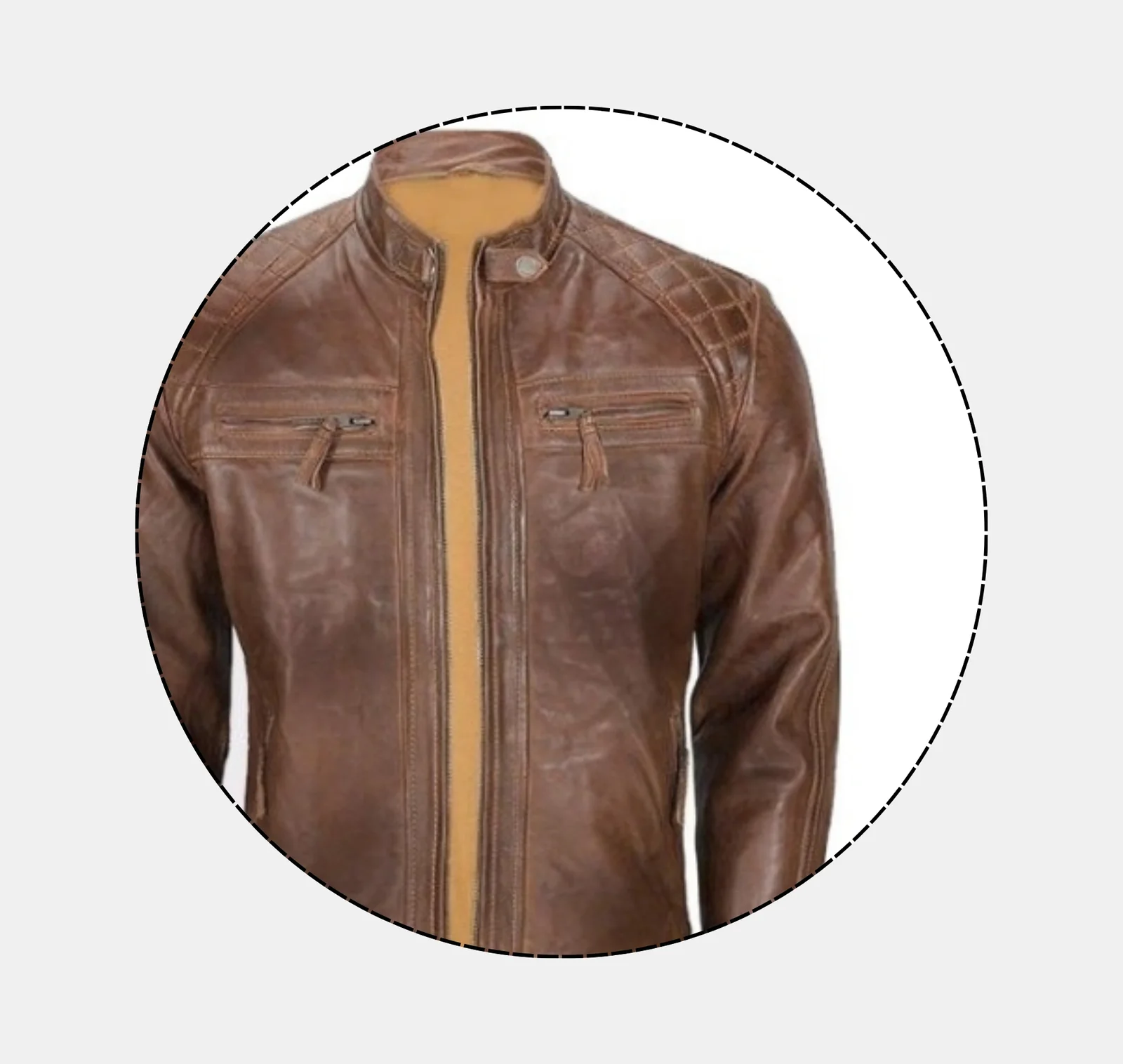 Wrangler Distressed Brown Cowhide Leather Jacket - Image 3