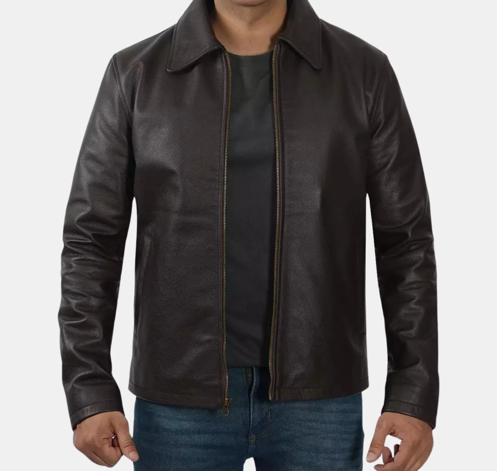 Hawthorn Dark Brown Cowhide Leather Jacket