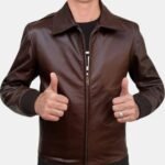 Lancaster Brown Leather Bomber Jacket