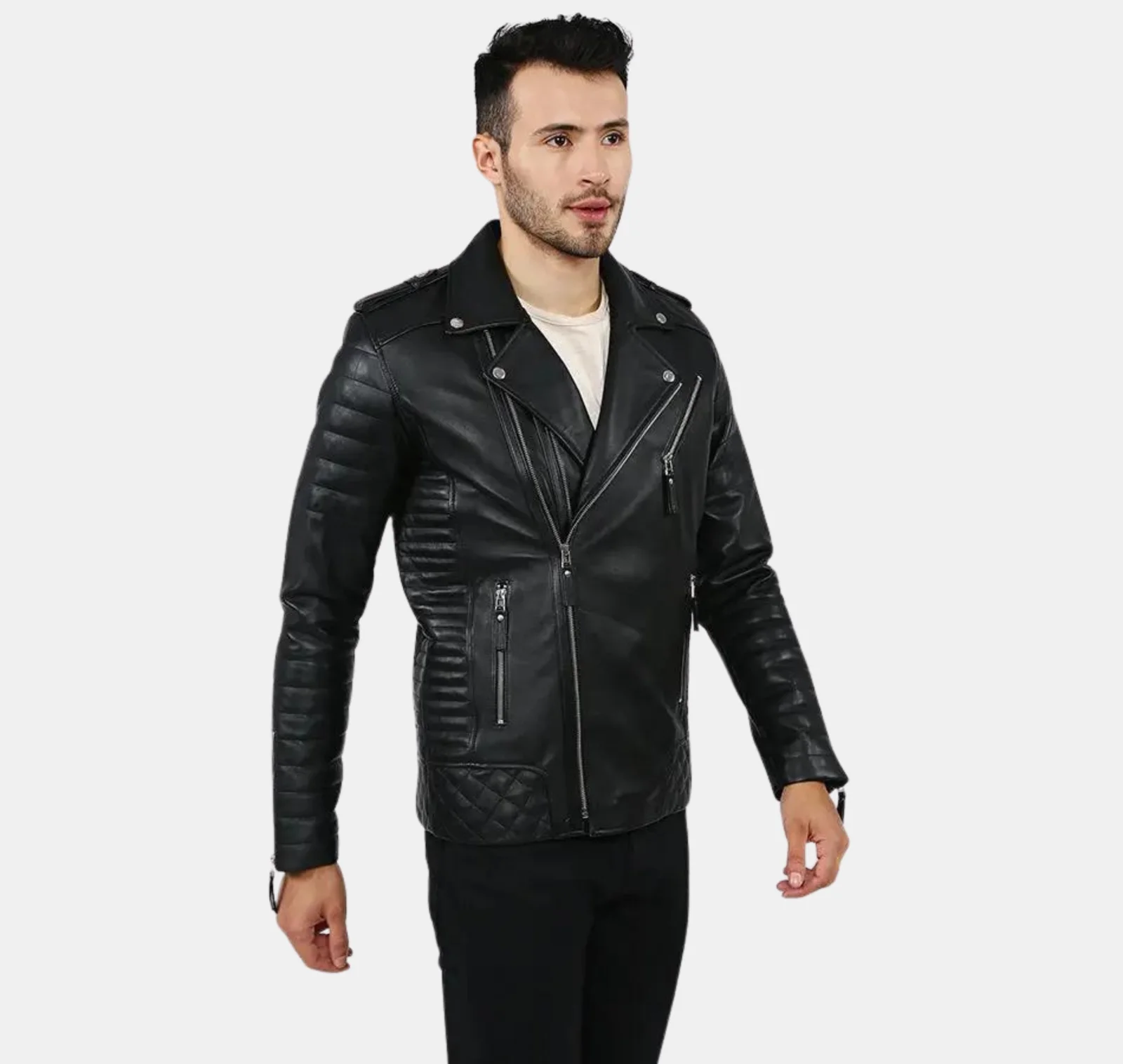Onyx Quilted Black Lambskin Leather Jacket