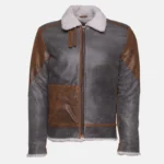 Scout’s Patched Leather Jacket with Sherpa Lining