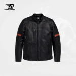 Vanocker Men’s Waterproof Triple Vent Leather Jacket