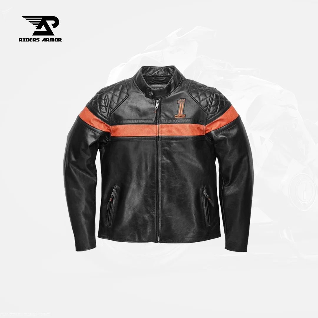 Victory Sweep Men’s Vintage Black Leather Jacket