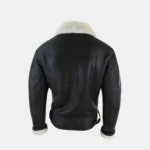 Vortex B3 Shearling Sheepskin Pilot Jacket – Black/Off-White – view 2