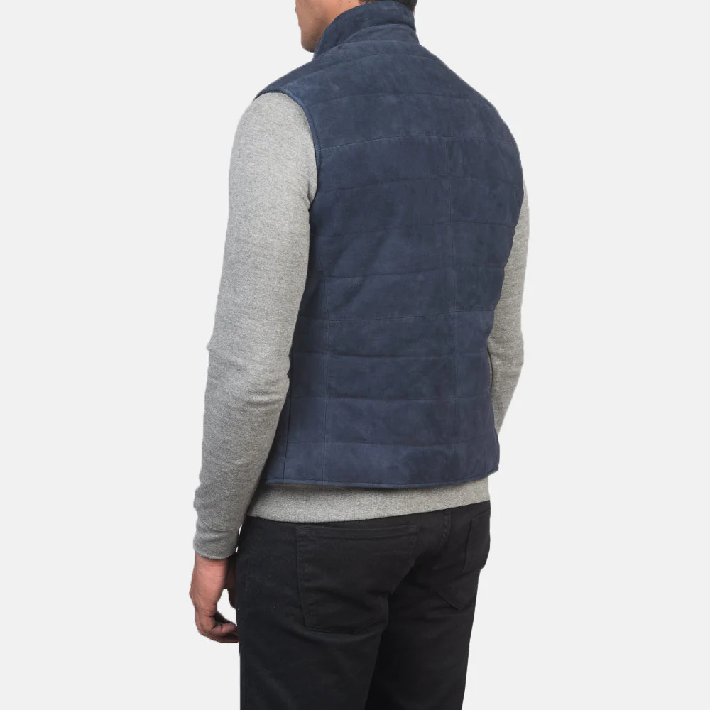 Riders Armor RogueSuede Blue Leather Vest Men’s Edition - Image 2
