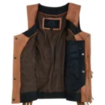 Riders Armor RebelQueen Fringe Brown Leather Vest – view 4