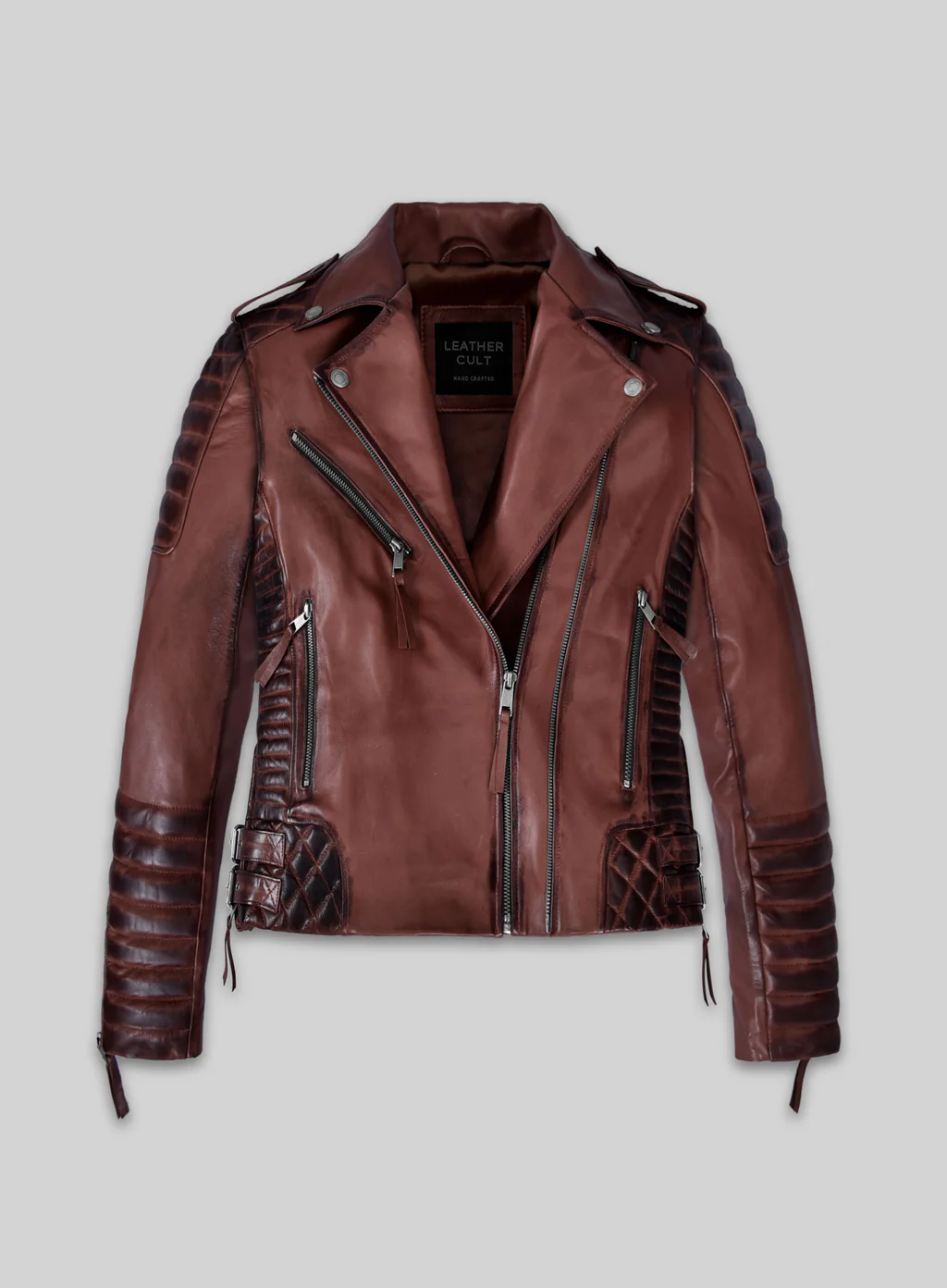 Riders Armor EmberCrimson Women’s Burnt Maroon Leather Jacket