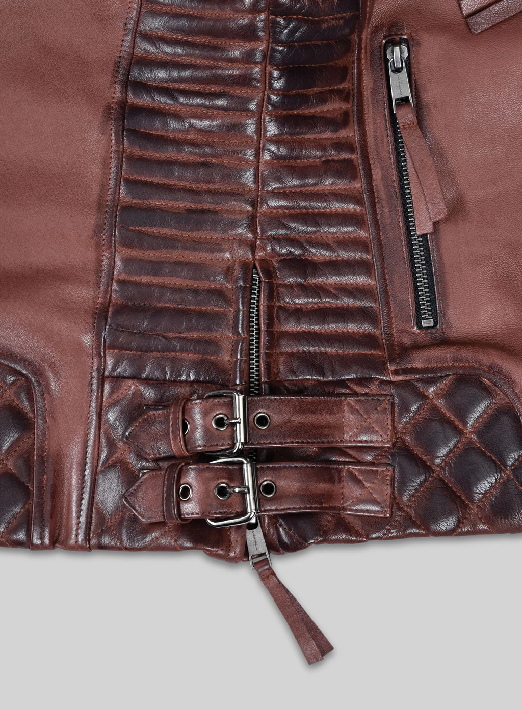 Riders Armor EmberCrimson Women’s Burnt Maroon Leather Jacket - Image 3