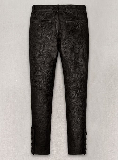 Riders Armor Croc Luxe Women’s Dark Brown Leather Pants - Image 2