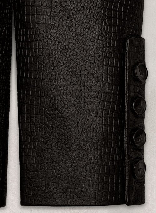 Riders Armor Croc Luxe Women’s Dark Brown Leather Pants - Image 3