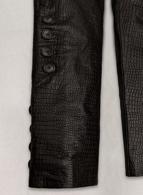 Riders Armor Croc Luxe Women’s Dark Brown Leather Pants - Image 4