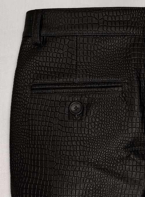 Riders Armor Croc Luxe Women’s Dark Brown Leather Pants - Image 5