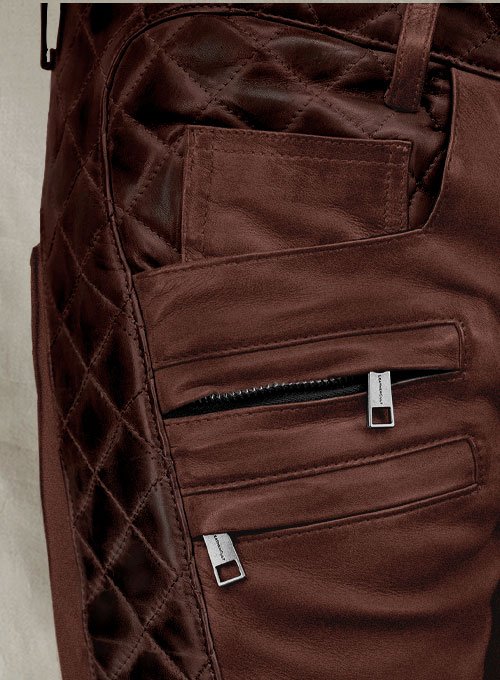 Riders Armor Outlaw Maroon Men’s Leather Pants - Image 3
