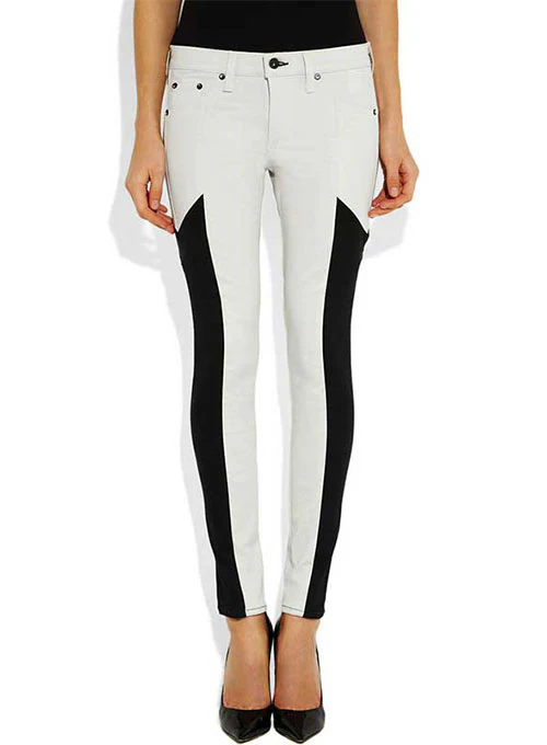 Riders Armor Trackline Women’s Racer Stripe Leather Jeans - Image 3