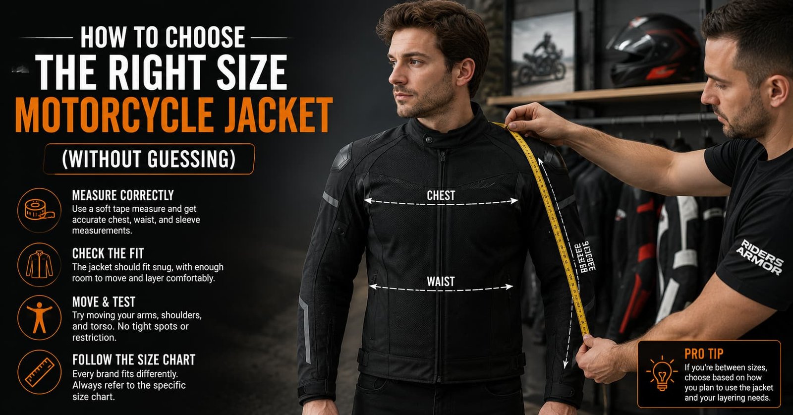How to Choose the Right Size Motorcycle Jacket (Without Guessing)